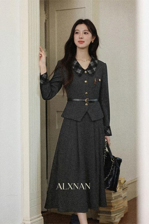 鹿向南【初雪刊本】秋冬季韩系气质高级外套半身裙时尚灰色套装女 商品图5