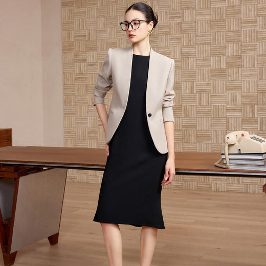 IWY/气质英伦风总裁西装套裙女春季高级感职场穿搭连衣裙两件套C2734+Q1422 商品图3