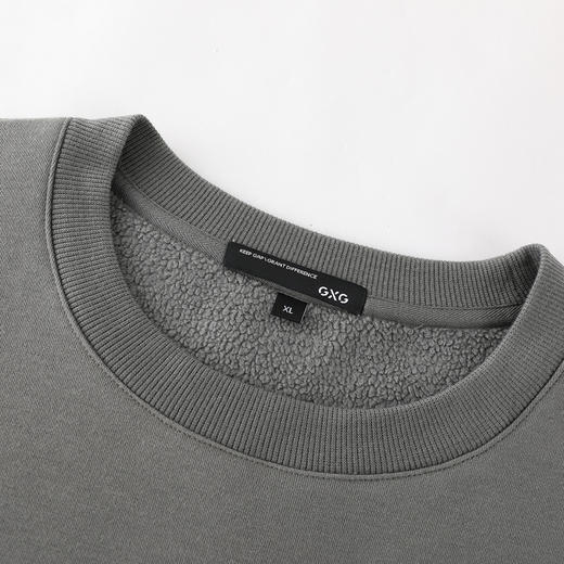 GXG男装春季简约纯色男士圆领加绒卫衣K&C 商品图4