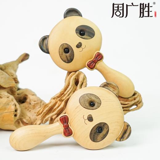 周广胜熊猫造型帅小熊气垫梳可爱木质按摩梳便携式护发梳子送女友 商品图5