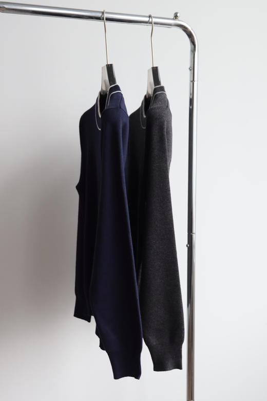 L.A.C 法渔 男装圆领套头撞色领口针织衫毛衣 MY153 商品图4