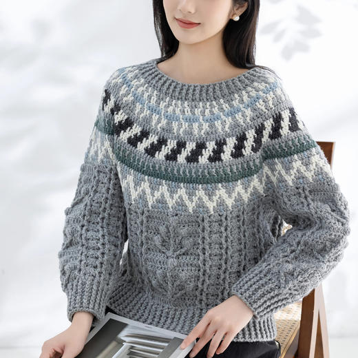 苏苏姐家缤果圆育克毛衣手工diy钩针编织衣服粗羊毛线毛线材料包 商品图3