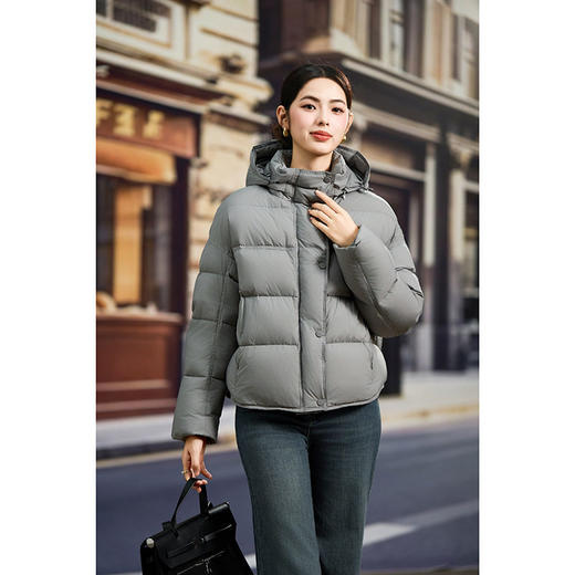 「高货kbnq」全新升级【铂金会员781/天猫1059/差价278】(11151)洛诗琳轻奢小个子羽绒服2025冬季新款连帽保暖短外套女 商品图1