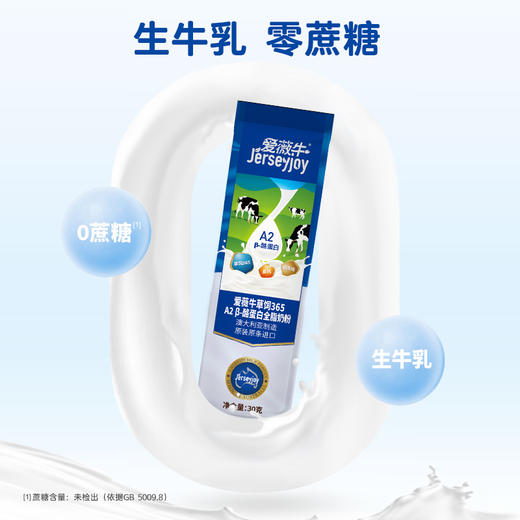 【独立包装 方便携带】爱薇牛澳洲原装进口高钙无蔗糖添加全脂脱脂奶粉30g 商品图3