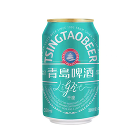 青岛330ml轻干啤酒
