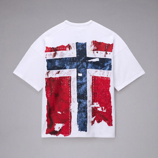 Napapijri 男士徽标印花棉质圆领短袖T恤 白色 NP0A8A6F0021 商品图1