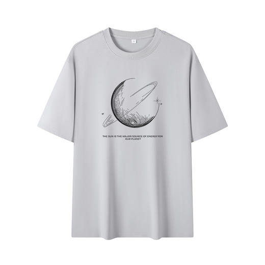 GXG男装【100%棉】夏季时尚星球图案户外运动百搭男士圆领短袖T恤K&C 商品图6