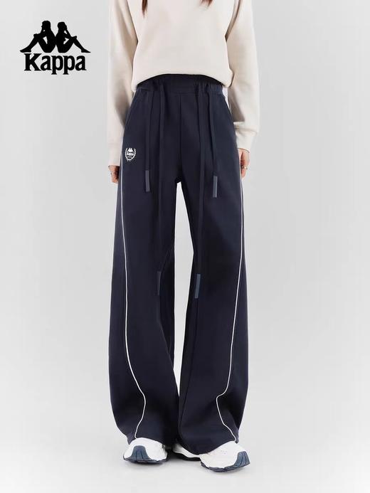 【春上新】【7折】6楼卡帕Kappa新款运动长裤女款阔腿裤索罗娜抽绳侧条纹裤直筒裤原价599现价419 商品图1