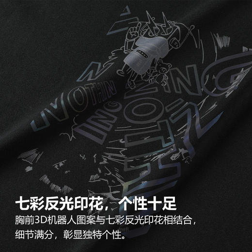 GXG男装【3D机器人】秋季七彩反光印花舒适纯棉男式圆领卫衣K&C 商品图2