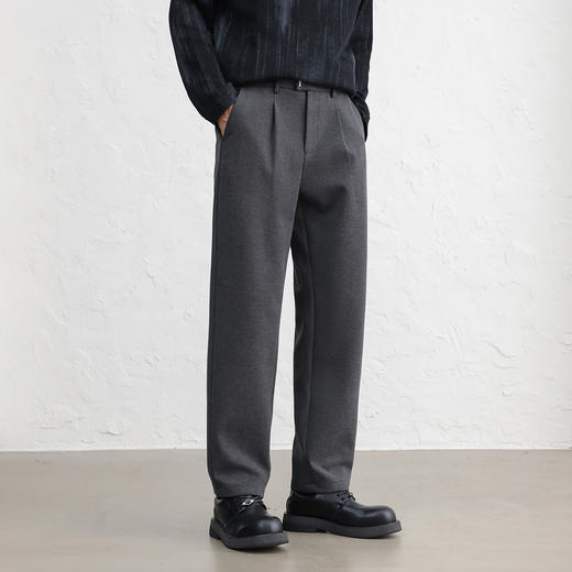 GXG男装秋季简约百搭日常通勤直筒裤商务休闲加厚磨毛男式裤子K&C 商品图7