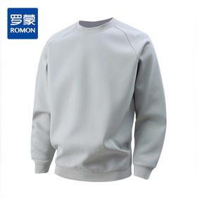 罗蒙男士春秋款卫衣纯色圆领插肩袖百搭通勤舒适弹力男士上衣套头卫衣