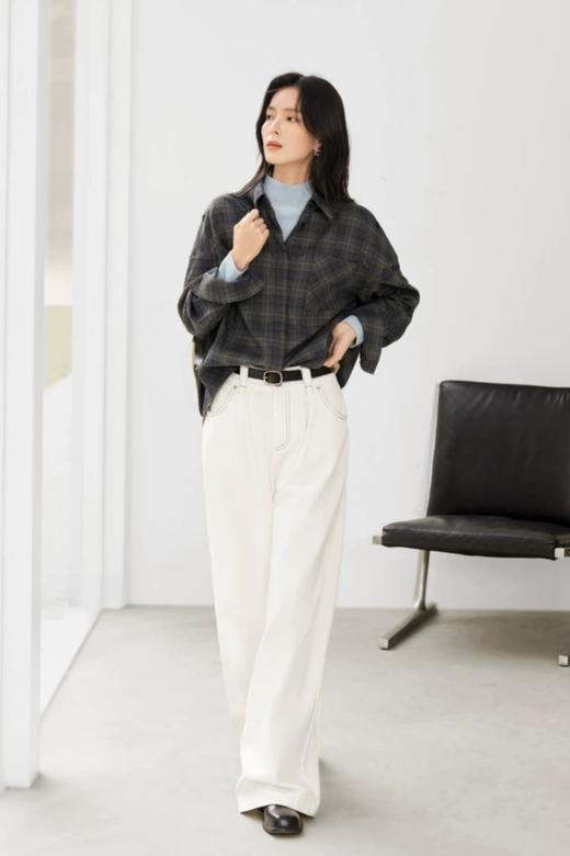 DUIBAI对白 复古文艺格纹气质衬衫 21680 商品图3