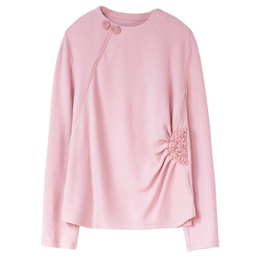 牧衣游原创 棉混纺T恤春季新款设计感文艺百搭长袖套头衫 弥光里 商品图4