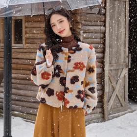 小香风立体花朵毛呢羽绒服，90白鸭绒冬加厚保暖显瘦减龄外套HR-YJLY86861