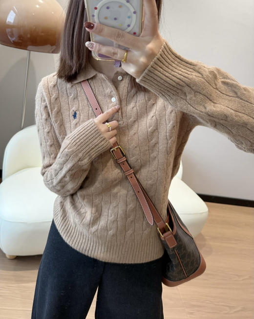 RL拉夫劳*polo绞花翻领套头毛衣101006 商品图8