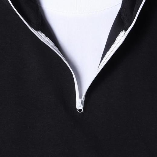 26005SDSA男士秋冬新款痞帅男装潮牌休闲撞色半拉链连帽假两件T恤百搭 商品图3