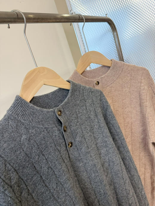 2601304   “英伦老钱”纽扣立领扭花毛衣 男士💪 商品图1