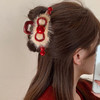 【红色自带好运buff❗️新年氛围感拉满】2026新年春节超仙红色毛绒抓夹女喜庆氛围感发抓后脑勺盘发鲨鱼夹子头饰。jc 商品缩略图1