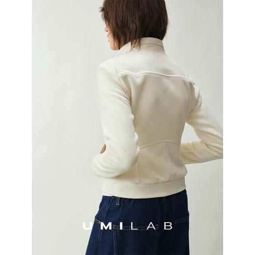 UMILAB｜霜刃*暖核塑形sk*ms同款摇粒绒柔软锁温立裁修身显瘦上衣E285W 商品图4