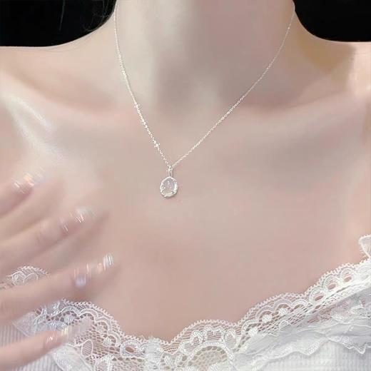 轻奢高级感 纯银椭圆白色项链-纪念日百货门店同款 163001577 商品图4