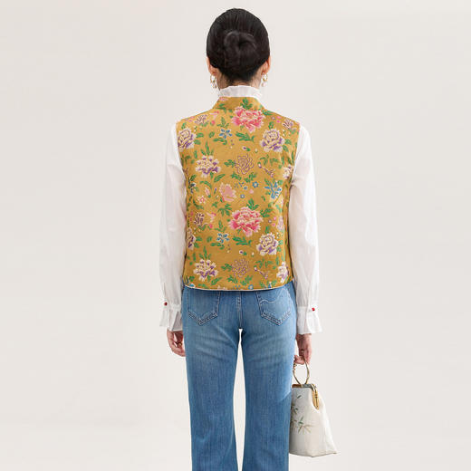 「高货wl」全新升级【铂金会员321/天猫429/差价108】(05418)洛诗琳新中式提花马甲2026春季新款双面穿国风改良外套 商品图1