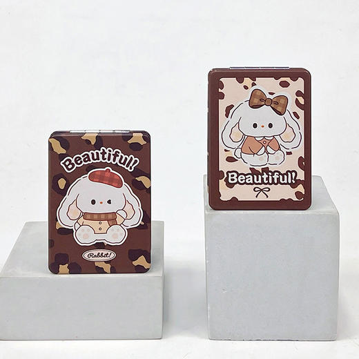 豹纹萌兔折叠化妆镜便携镜-纪念日百货门店同款169643116 商品图1