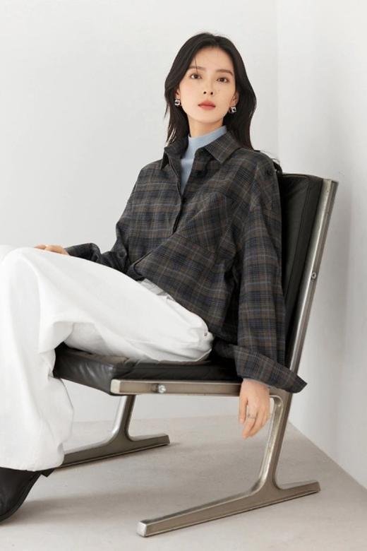 DUIBAI对白 复古文艺格纹气质衬衫 21680 商品图0