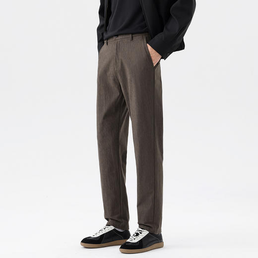 GXG男装秋季轻商务经典纯色百搭西裤日常通勤男式直筒休闲裤K&C 商品图10