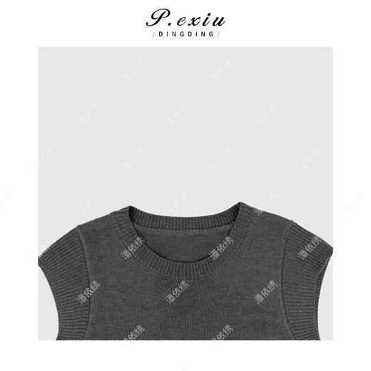 04-1潘依绣丁丁宠粉复古洋气拼接蕾丝圆领针织背心Q1541 商品图2