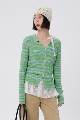 LNNNS 时尚渐变彩色修身显瘦针织上衣 21837