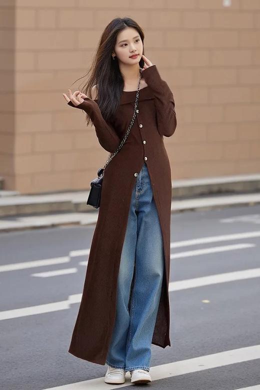 WBWQ 绝美精致气质一字肩收腰高开叉连衣裙 21707 商品图2