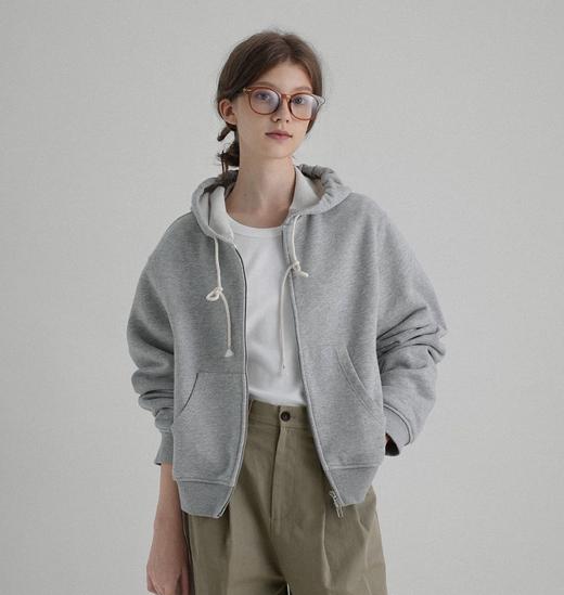老米优品🎈3-5天！韩代同款！《松弛感薄绒连帽卫衣外套》超洋气百搭~ 宽松落肩袖，显瘦慵懒，冬季内搭，春季外穿！WT260119A 商品图0