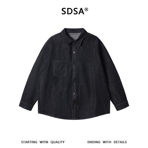 C2216SDSA男士秋冬新款痞帅男装潮牌简约时尚牛仔长袖衬衫百搭宽松衬衣 商品图1