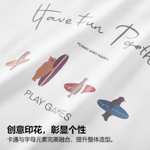 GXG男装【四只企鹅】秋季时尚潮流前后背个性印花男式圆领卫衣K&C 商品图4