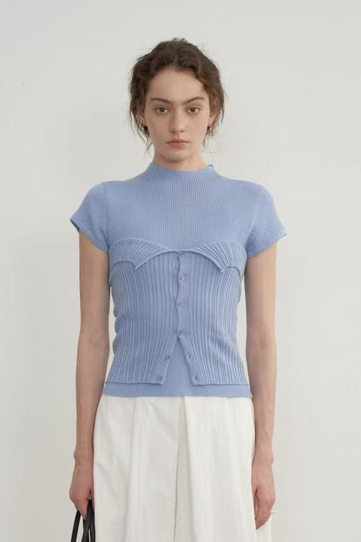 LNNNS 高级时尚叠穿修身T恤两件套 21854 商品图0