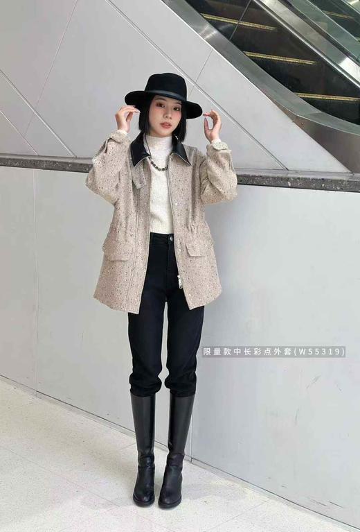 W55319#限量款中长彩点外套 商品图0
