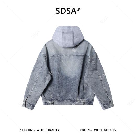 5767SDSA男士秋冬新款痞帅男装韩版时尚拼接设计拉链连帽夹克外套百搭 商品图4