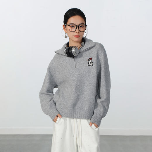 韩系极简半拉企鹅毛衣-纪念日百货门店同款169096562 商品图0