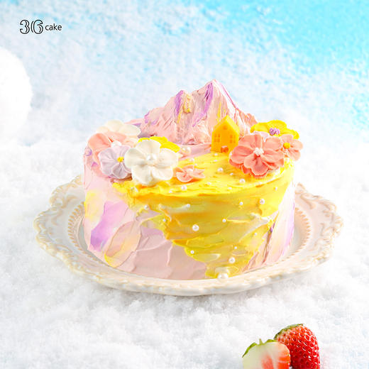 水瓶座 ∙ 春日序 ∙ 伯牙绝弦草莓布丁蛋糕 ，可选1/1.5/2.5/3.5/6磅 | 36CAKE 商品图5