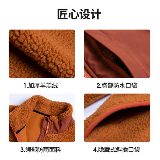 +【乐粉专属】SCALER思凯乐春秋加厚抓绒女男摇粒绒外套短款秋冬羊羔绒保暖开衫F5212506/F5202506 商品图1