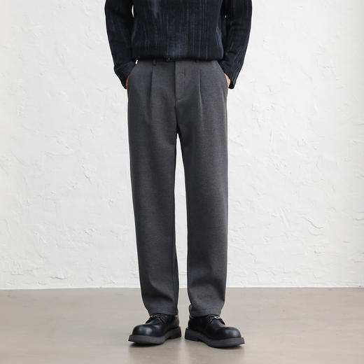 GXG男装秋季简约百搭日常通勤直筒裤商务休闲加厚磨毛男式裤子K&C 商品图5
