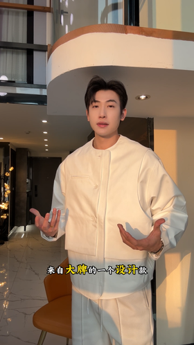 23635SDSA秋冬新款痞帅男装潮牌纯色休闲百搭设计假两件夹克外套时尚