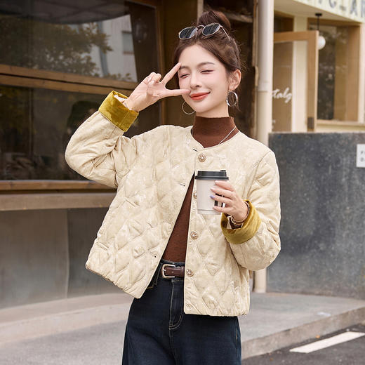 新中式国风棉服外套，高级拼接保暖短款棉袄棉衣HR-LT2711 商品图0