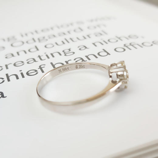 AU750白金时尚简约花朵造型0.044克拉钻石戒指14.5号（戒圈可改）231125AH33 商品图6