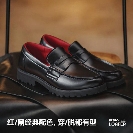 马登复古老钱风乐福鞋2026冬季新款莫卡辛方头通勤休闲皮鞋一脚蹬 商品图2
