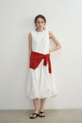 LNNNS 法式极简风白色背心无袖连衣裙 21850