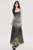 ergei/尔给 度假风情抽象水墨画收腰吊带连衣裙 21670 商品缩略图3