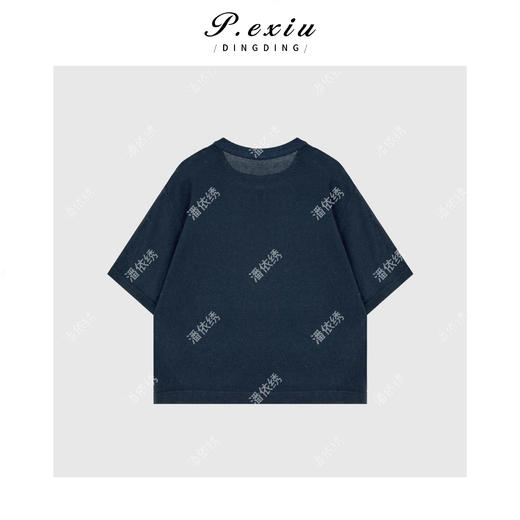 04-1潘依绣丁丁宠粉韩版简约风圆领针织中袖Q83211 商品图1