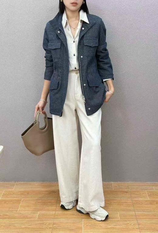 H255C7W051#老钱风立领牛仔外套 商品图0