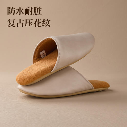 过年不打烊【睡眠级静音❗️复古压花纹】暖之缘静音布艺居家软底室内轻便情侣拖鞋四季舒适情侣包头拖鞋女。jc 商品图1